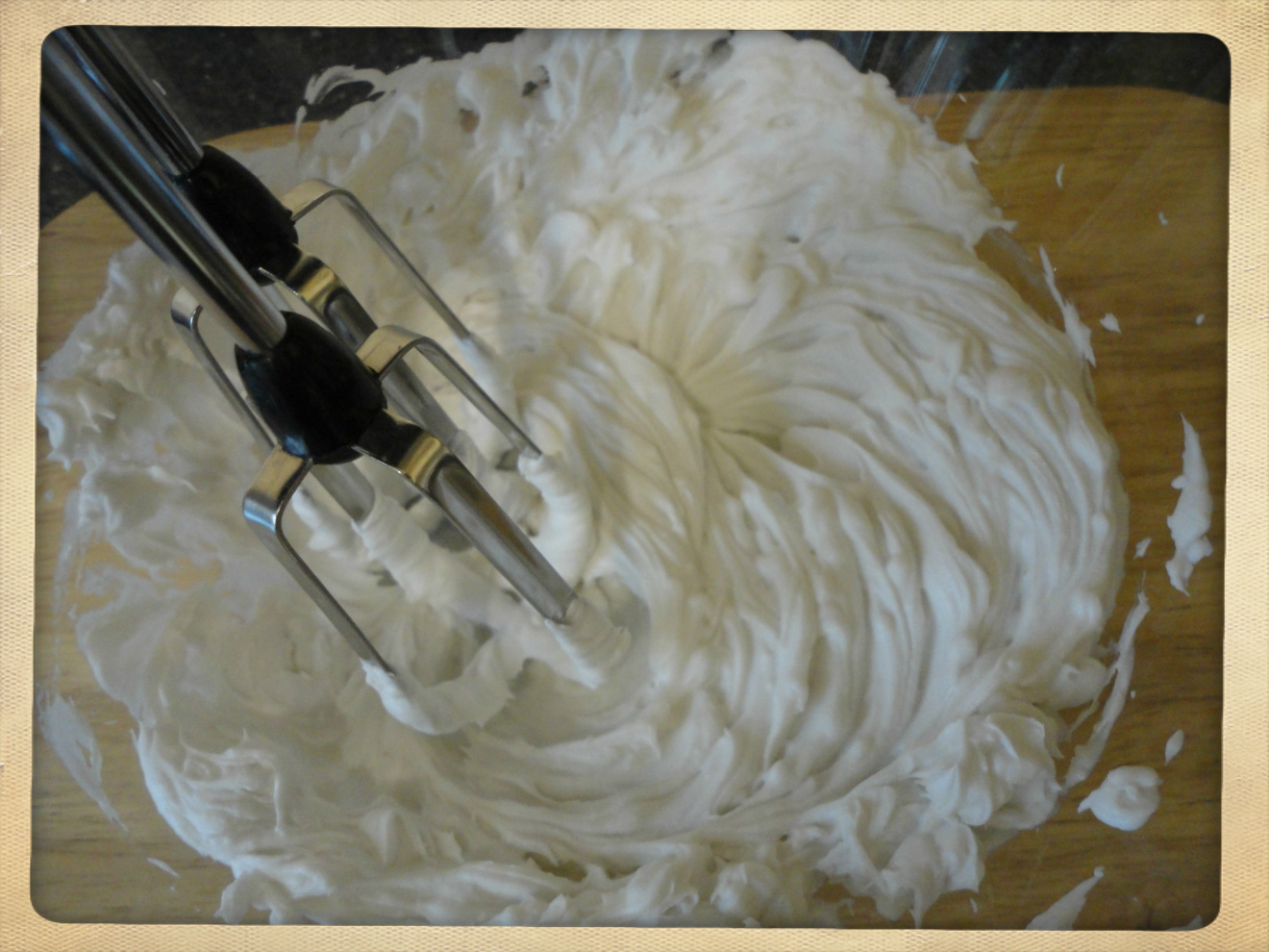 Close Up Coconut Cream being whipped
