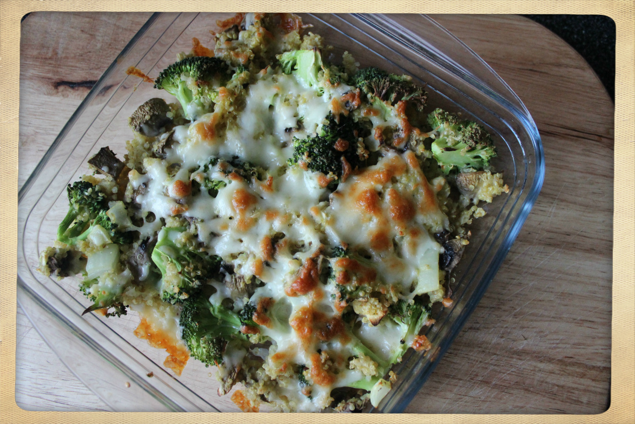 cheesy quinoa broccoli casserole x 1