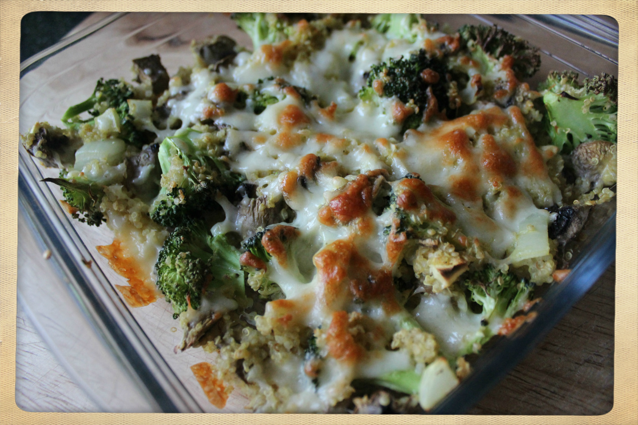 cheesy quinoa broccoli casserole x 3