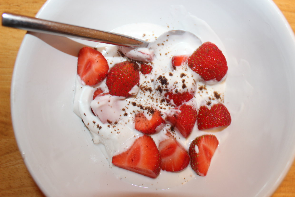 strawberries and coconut cream