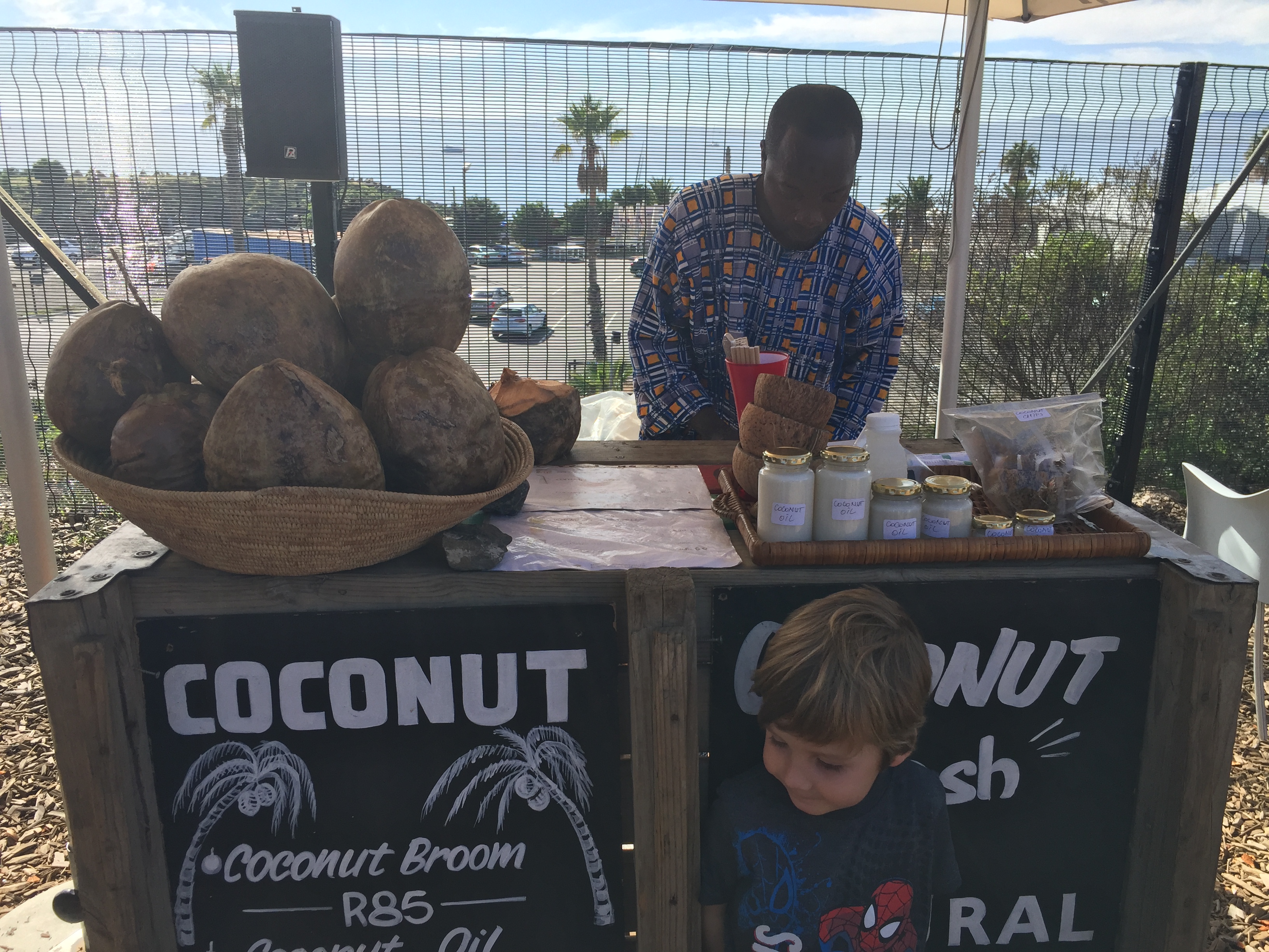 Basil the coconut man at the Granger Bay Market, Cape Town, South Africa - Copyright Great Health Naturally